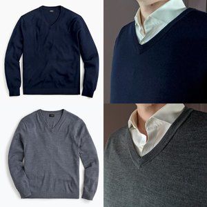J. CREW // Slim Merino Wool V-neck Sweaters x2